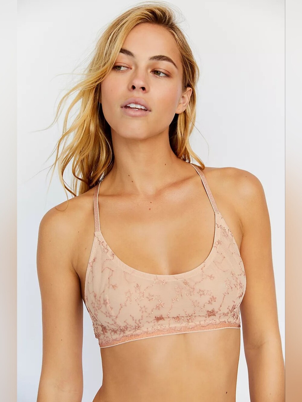 Free People Intimately Luna Nude Racerback Bralette Size Small NWT